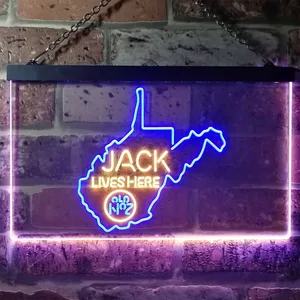 Jack Daniel's Jack Lives Here - West Virginia Neon-Like LED Sign