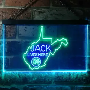 Jack Daniel's Jack Lives Here - West Virginia Neon-Like LED Sign
