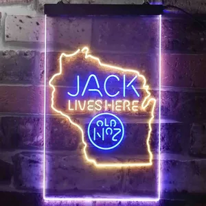 Jack Daniel's Jack Lives Here - Wisconsin Neon-Like LED Sign