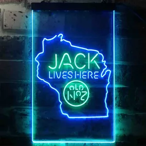 Jack Daniel's Jack Lives Here - Wisconsin Neon-Like LED Sign