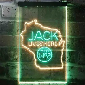 Jack Daniel's Jack Lives Here - Wisconsin Neon-Like LED Sign