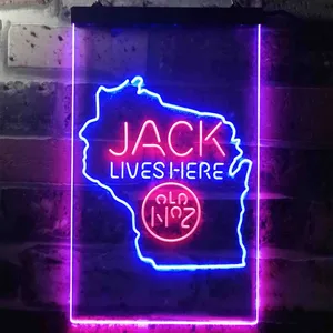 Jack Daniel's Jack Lives Here - Wisconsin Neon-Like LED Sign