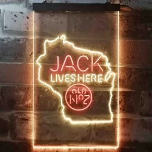 Jack Daniel's Jack Lives Here - Wisconsin Neon-Like LED Sign