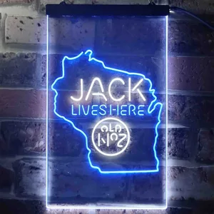 Jack Daniel's Jack Lives Here - Wisconsin Neon-Like LED Sign