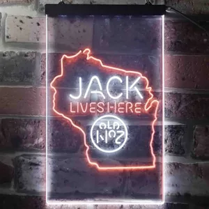 Jack Daniel's Jack Lives Here - Wisconsin Neon-Like LED Sign