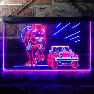 Jurassic Park Jeep Chase Neon-Like LED Sign