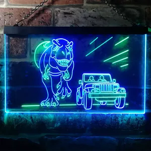 Jurassic Park Jeep Chase Neon-Like LED Sign