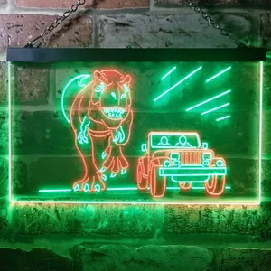 Jurassic Park Jeep Chase Neon-Like LED Sign