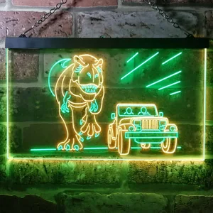 Jurassic Park Jeep Chase Neon-Like LED Sign