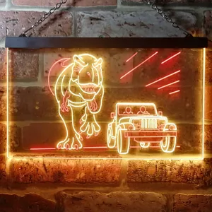 Jurassic Park Jeep Chase Neon-Like LED Sign