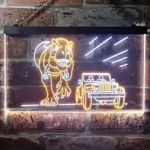 Jurassic Park Jeep Chase Neon-Like LED Sign