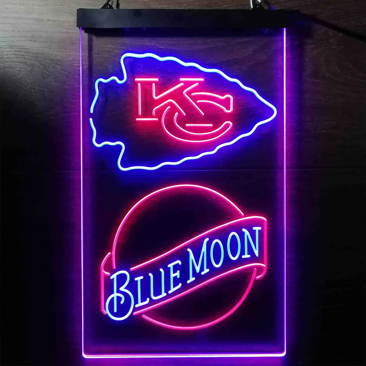 Kansas City Chiefs Blue Moon Neon-Like LED Sign