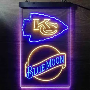 Kansas City Chiefs Blue Moon Neon-Like LED Sign