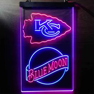 Kansas City Chiefs Blue Moon Neon-Like LED Sign