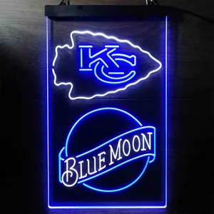 Kansas City Chiefs Blue Moon Neon-Like LED Sign