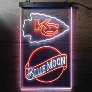 Kansas City Chiefs Blue Moon Neon-Like LED Sign