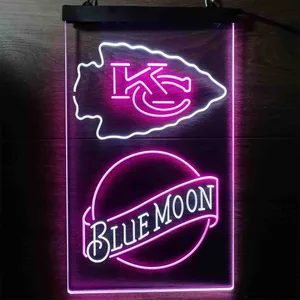 Kansas City Chiefs Blue Moon Neon-Like LED Sign