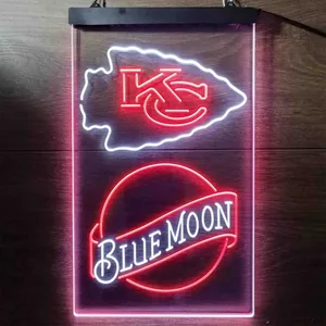 Kansas City Chiefs Blue Moon Neon-Like LED Sign