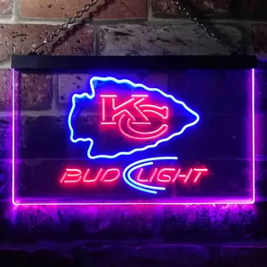 Kansas City Chiefs Bud Light Neon-Like LED Sign