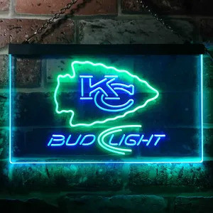Kansas City Chiefs Bud Light Neon-Like LED Sign