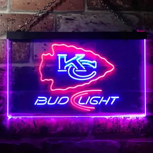Kansas City Chiefs Bud Light Neon-Like LED Sign