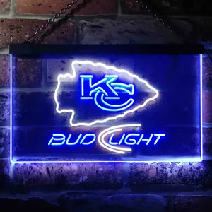 Kansas City Chiefs Bud Light Neon-Like LED Sign