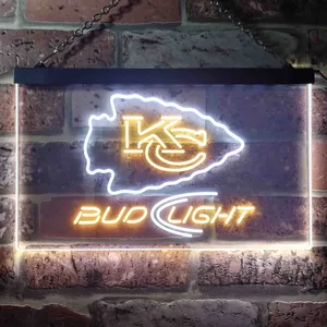 Kansas City Chiefs Bud Light Neon-Like LED Sign