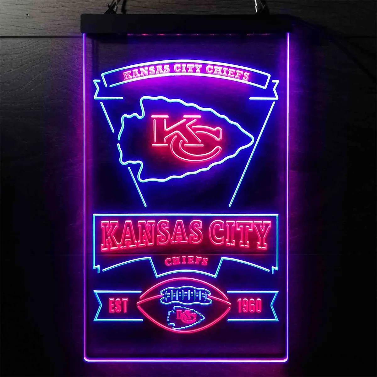 Kansas City Chiefs EST 1960 Neon-Like LED Sign