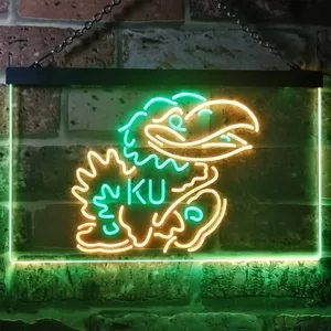 Kansas Jayhawks KU Logo Neon-Like LED Sign