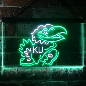 Kansas Jayhawks KU Logo Neon-Like LED Sign