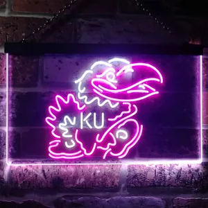 Kansas Jayhawks KU Logo Neon-Like LED Sign