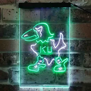 Kansas Jayhawks Logo 2 Neon-Like LED Sign - Legacy Edition