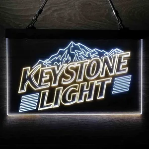 Keystone Light Mountain Logo 2 Neon-Like LED Sign