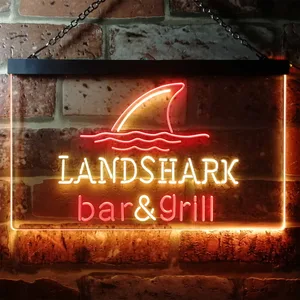 Landshark Lager - Bar and Grill Sharkfin Neon-Like LED Sign