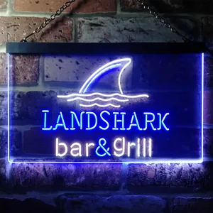 Landshark Lager - Bar and Grill Sharkfin Neon-Like LED Sign