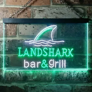Landshark Lager - Bar and Grill Sharkfin Neon-Like LED Sign