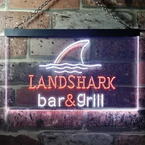 Landshark Lager - Bar and Grill Sharkfin Neon-Like LED Sign