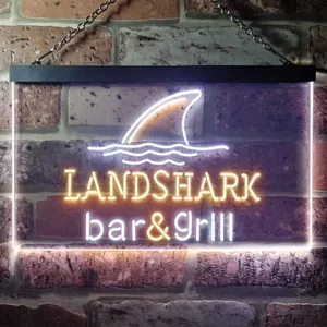 Landshark Lager - Bar and Grill Sharkfin Neon-Like LED Sign