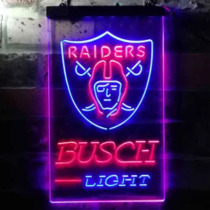 Las Vegas Raiders Busch Light Neon-Like LED Sign