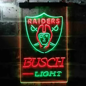 Las Vegas Raiders Busch Light Neon-Like LED Sign