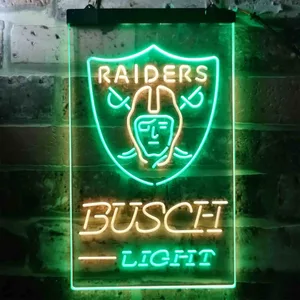 Las Vegas Raiders Busch Light Neon-Like LED Sign