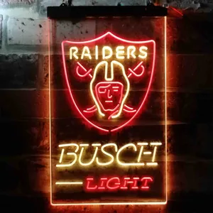 Las Vegas Raiders Busch Light Neon-Like LED Sign