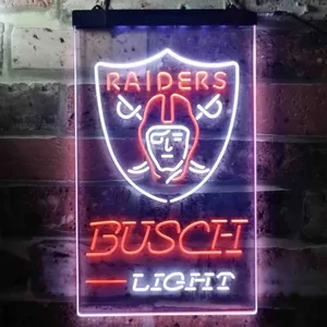Las Vegas Raiders Busch Light Neon-Like LED Sign