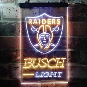 Las Vegas Raiders Busch Light Neon-Like LED Sign