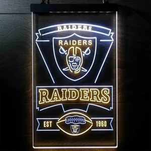 Las Vegas Raiders EST 1960 Neon-Like LED Sign