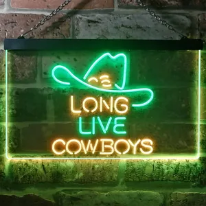 Long Live Cowboys Logo Neon-Like LED Sign