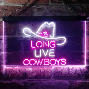 Long Live Cowboys Logo Neon-Like LED Sign