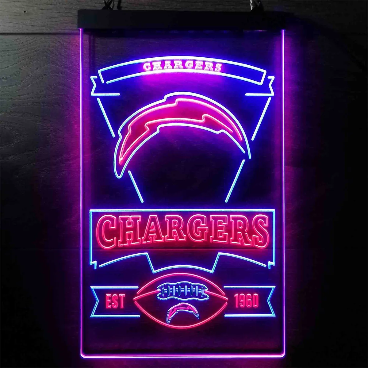 Los Angeles Chargers EST 1960 Neon-Like LED Sign