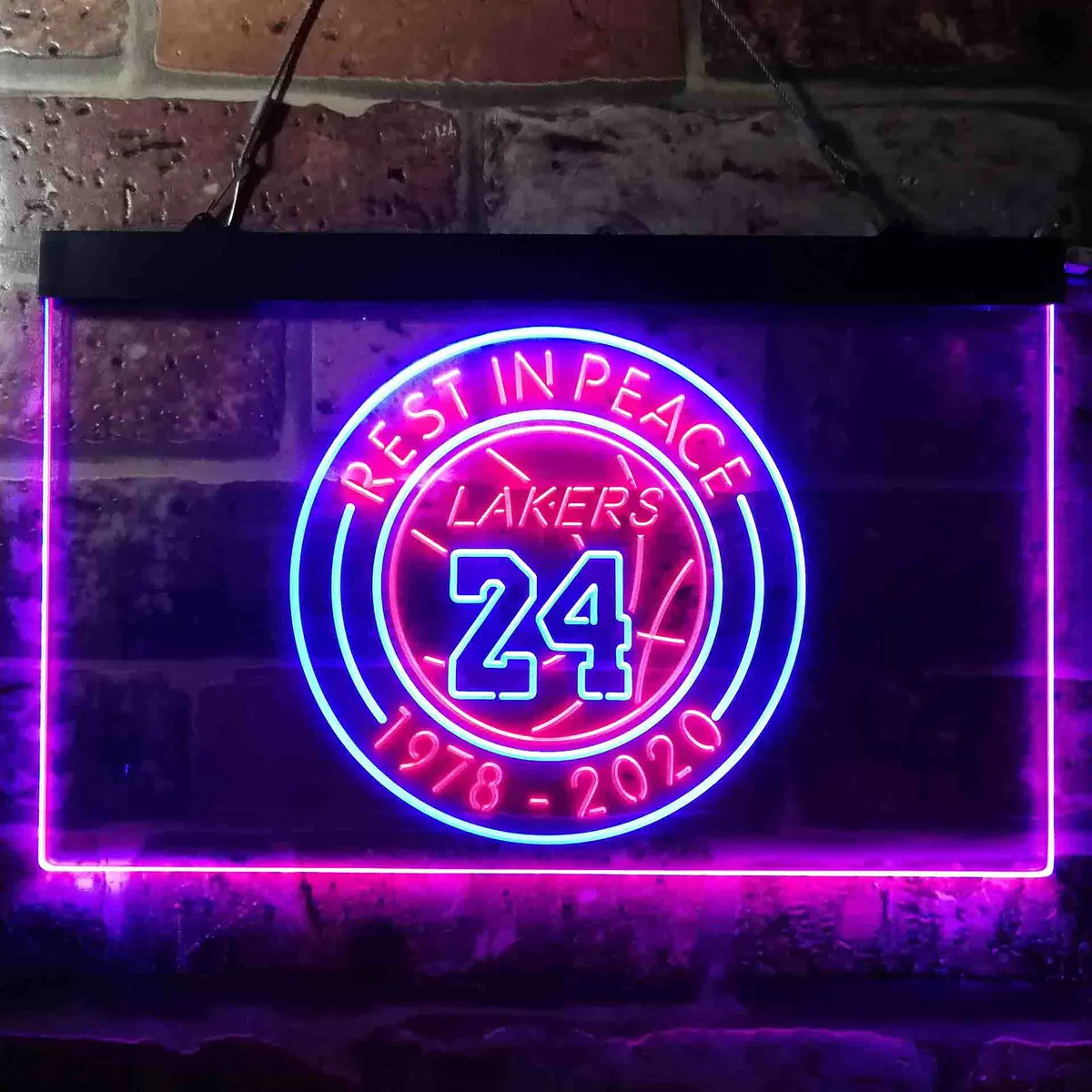 Los Angeles Lakers Kobe Bryant - Rest In Peace Neon-Like LED Sign