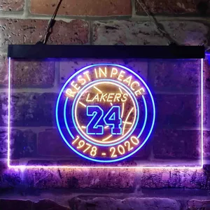 Los Angeles Lakers Kobe Bryant - Rest In Peace Neon-Like LED Sign